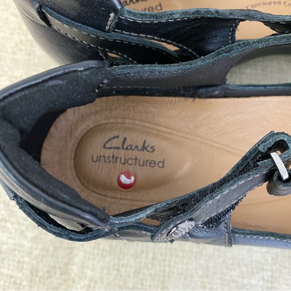 Clarks Unstructured Appley Way t strap comfort shoe black leather - Picture 7 of 9
